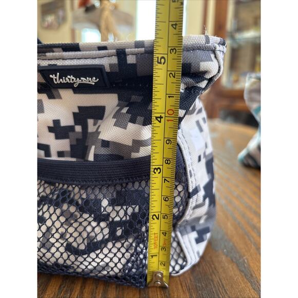Thirty One mini square utility tote black/grey/white pixel - Picture 6 of 6